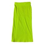 Lulus NWT  Size Large Lime Green Ribbed Bodycon‎ Skirt Y2K Neon Stretch Midi Photo 8