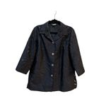 Ming Wang Heritage Fit black semi-sheer button-down blouse or jacket Size Large Photo 12