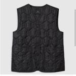 ANINE BING  Andy Black Quilted Monogram Vest Pockets Women’s Size‎ Large Photo 2