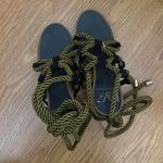 Diane Von Furstenberg DVF  Gold rope tie gladiator Heels size US 6 Photo 5