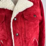 Saint Laurent  Red Suede Boyfriend Shearling Jacket NWT XLarge Photo 3