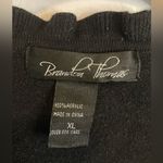 Brandon Thomas Black Button Down Sweater XL Vintage Pearl Buttons Ruffle Photo 4