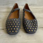 Madewell NEW  Sz 6.5 Greta Studded Leather Mary Jane Flat Basalt Blue NV817 Photo 4