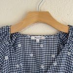 Madewell Embroidered Gingham Tie Waist Wrap Midi Dress Photo 8