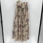 Faeriesty Ruched Bustier Ruffle Trim Hem Floral Print Tube Corset Zip Dress‎ 2XL Pink Size 2X Photo 3