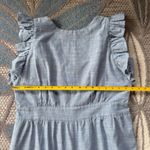 1901  Nordstrom Ruffle Sleeve Crop Wide Leg Romper Cotton Chambray Blue Size 14 Photo 6