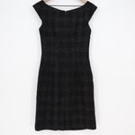 Mossimo Denim Mossimo Black Plaid Sheath Dress Cap Sleeve Zipper Back Business Casual Size 6 Photo 6