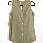 Mittoshop NWT Green Button Up Tank Top Size Small Photo 0