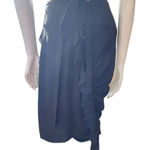 3.1 Phillip Lim  Black Faux Wrap Gathered Silk Skirt (0) Photo 0