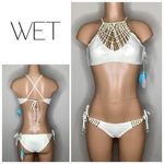 Anthropologie New. WET L.A. ivory and gold macrame bikini. Small. Retails $176 Photo 1