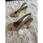 Via Spiga Women's Gold Wedge Heels Size 8 Metallic Slingback Formal Gold Photo 4