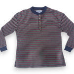 Vintage Montana Blues Striped Thermal Henley Top-Small-Y2K-Waffle Knit-Casual Photo 0