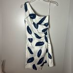 Paper London NEW Naxos Dress Take It Or Leaf It Asymmetric Mini Navy Size 8 Blue Photo 1