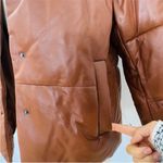Free People  genuine leather Quilted Bomber Snap Puffer coat NEW Photo 13