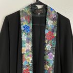 Invisible World Alaska Womens Kimono Jacket Hand Painted Silk Polyester Large Black Photo 3