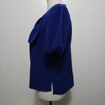 7th Avenue Design Studio Bow Neck Puff Sleeve Royal Blue Blouse Size M Size M Photo 2