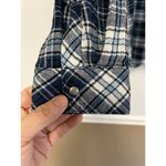 Kut From The Kloth Shirt Womens Large Blue Plaid Button Up Snap Long Sleeve Photo 6