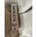 Athleta Jacquard Crew Sweater Frosted Floral Cream Merino Wool Size Medium Photo 4