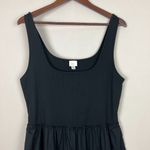 A New Day Dress Women XL Black Midi Sleeveless Ribbed Tank Pockets A-Line Summer Photo 3