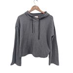 Fabletics x Demi Lovato Grey Cropped Hoodie Long Sleeve Drawstring Small Gray Photo 1