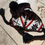 CROWN CAP BEAR PRINT EAR FLAP POM WINTER HAT BEANIE Black Photo 2