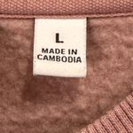 Aritzia TNA  Cozy Fleece Boyfriend Crew Sweatshirt Mauve Crewneck Sweatfleece L Photo 6