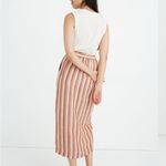 Madewell Striped Linen Midi Skirt Size Large Photo 1