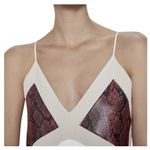 ZARA Midi Slip Dress Women M Beige Cream Pleated Snakeskin Slit Blogger Favorite Photo 1