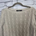Lauren Ralph Lauren Black Label Cable Knit Cream Sweater Preppy Fall M Vintage Size M Photo 4