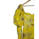 Missguided Yellow Gold Metallic Floral Puff Sleeve Corset Mini Dress US 8 NWOT Photo 7