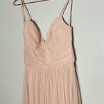 AMSALE Blush Pink Sweetheart Neckline Hourglass Chiffon Strap Maxi Dress Size 6 Photo 14