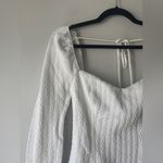 Free People Brittany White Ribbed Puff Sleeve Longsleeve Top Size Small Photo 4