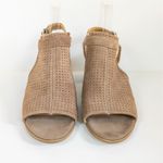 Franco Sarto Tan Harlet2 Suede Perforated Heeled Mules Ankle Strap Women's 9.5 Photo 5