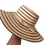 CHAPS  Straw Wide Brim Hat Patriotic Stripes OS Photo 0