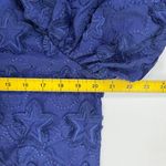 Farm Rio NWT  3D Star Embroidery Top Blouses Shirt Blue Size M Short Sleeve Photo 12