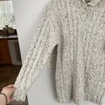 st. john's bay Vintage Womens M Beige Marled Cable Knit Thick Sweater Fisherman Photo 4