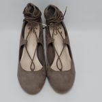 Journee Collection  Ferah Lace Up Ankle Tie Block Heel Round Toe Pump Size 8 Photo 2