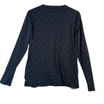 Banana Republic Womens Black White Polka Dot Faux Wrap Long Sleeve Top Sz M Photo 1