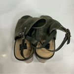 White House | Black Market block heels peep toe sandals gray green womens size 9.5 Photo 5