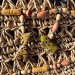 st. john's bay Beaded Straw Shoulder/Tote Wooden Animal Beads Photo 3