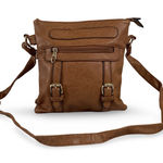 Vegan Leather Messenger Bag Brown Photo 0
