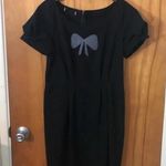 vintage Retro coquette Black & white bow Twee poof sleeves dress tea length midi Size M Photo 1