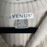 Venus  Womens Black White Knit Short Sleeve Knee Length Sweater Dress Large Photo 5