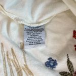 Johnny Was NWOT  Embroidered Floral French Terry Raw Hoodie Sweatshirt Sz S Cream Photo 11