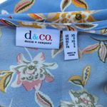 Denim & Co . Printed Sleeveless Tank Top Flutter Bottom Blue Floral X-Small NWOT Photo 12