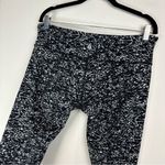Lululemon Wunder Under Crop Leggings Sz 12 Iced Wave Black White Print Photo 9