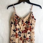 Xhilaration ⭐️2/$10 Cream Floral Print Wide Split Leg Floral Jumpsuit Romper MD Photo 1