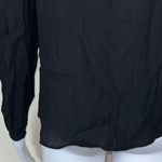 MNG‎ Long Sleeve Gauze Keyhole Back Blouse Black Size 4 Photo 6