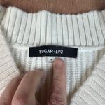 Sugar + Lips Cream Knit Sleeveless Sweater Vest M Ribbed V Photo 2