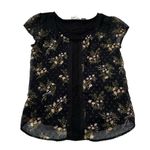 LC Lauren Conrad  Black Floral  Blouse Women Size Medium | 48-63 Photo 2